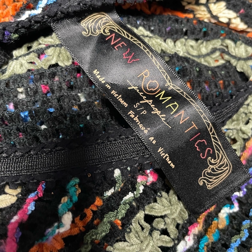 Free People New Romantics crochet Chenille Stripe Knit Top - Picture 4 of 6